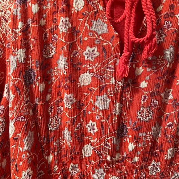 Free People Lucky Loosey dress in blood orange combo - Picture 2 of 6